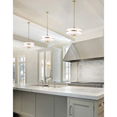 Elementary 1 Light Light Down Pendant in Pearl Gold Finish