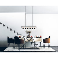 Moxie 6 Light Pool Table Light in Black Finish