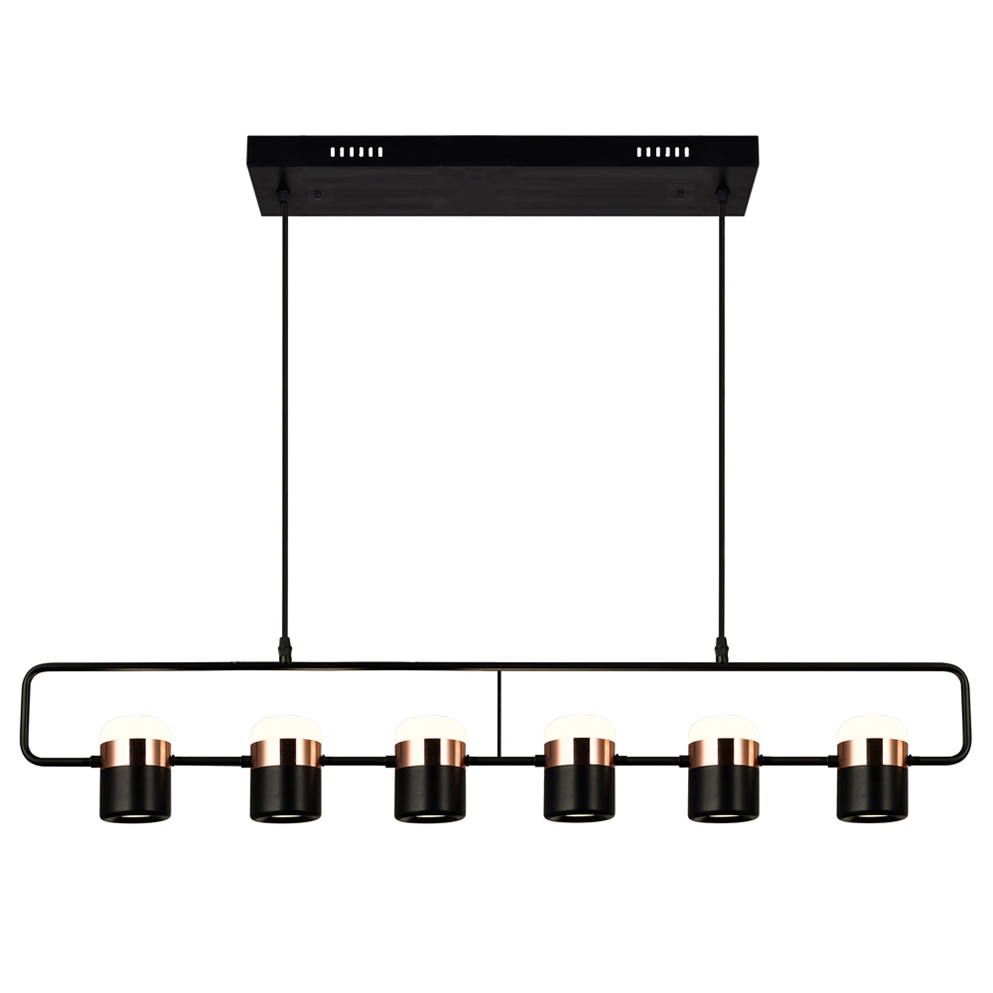Moxie 6 Light Pool Table Light in Black Finish