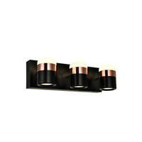 Moxie 3 Light LED Vanity Light With Black Finish