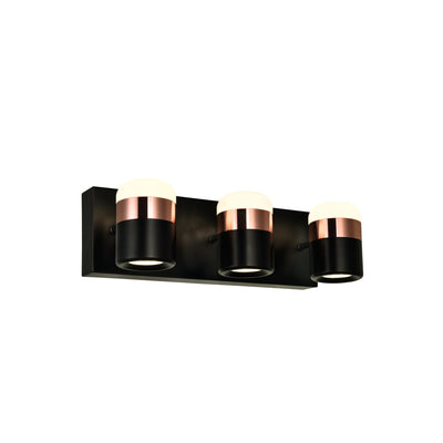 Moxie 3 Light LED Vanity Light With Black Finish