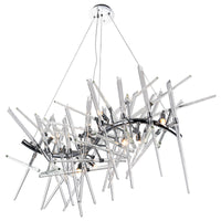 Icicle 10 Light 39 Inch Chrome Chandelier