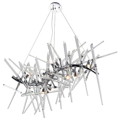 Icicle 10 Light 39 Inch Chrome Chandelier