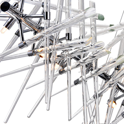 Icicle 10 Light 39 Inch Chrome Chandelier