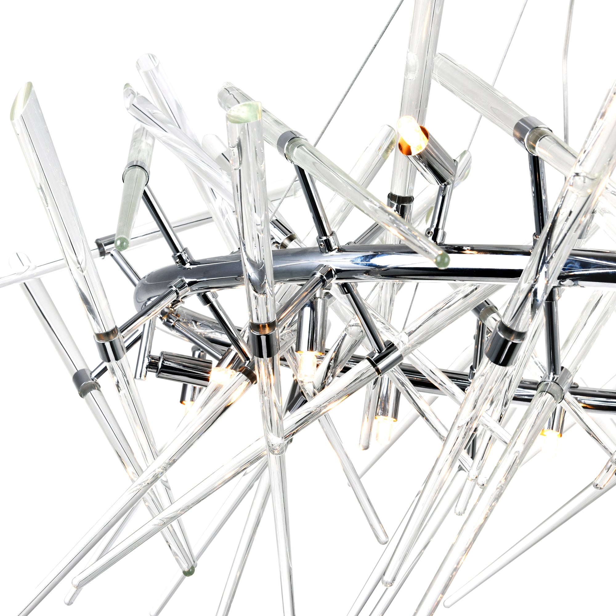 Icicle 12 Light Chrome Chandelier with Cascading Crystal Drops