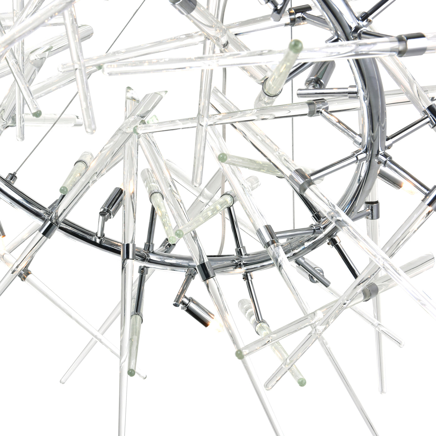 Icicle 12 Light Chrome Chandelier with Cascading Crystal Drops