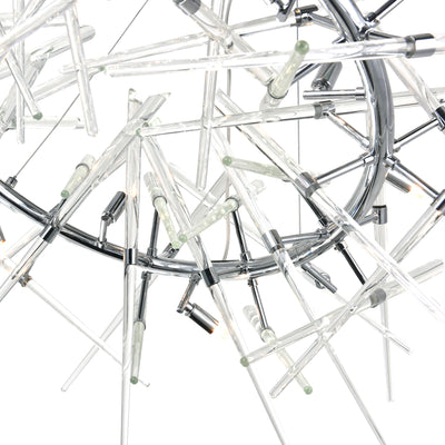 Icicle 12 Light Chrome Chandelier with Cascading Crystal Drops