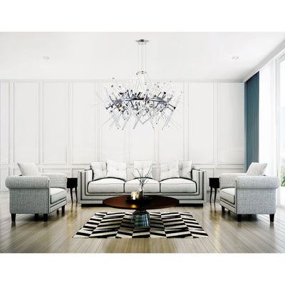 Icicle 12 Light Chrome Chandelier with Cascading Crystals