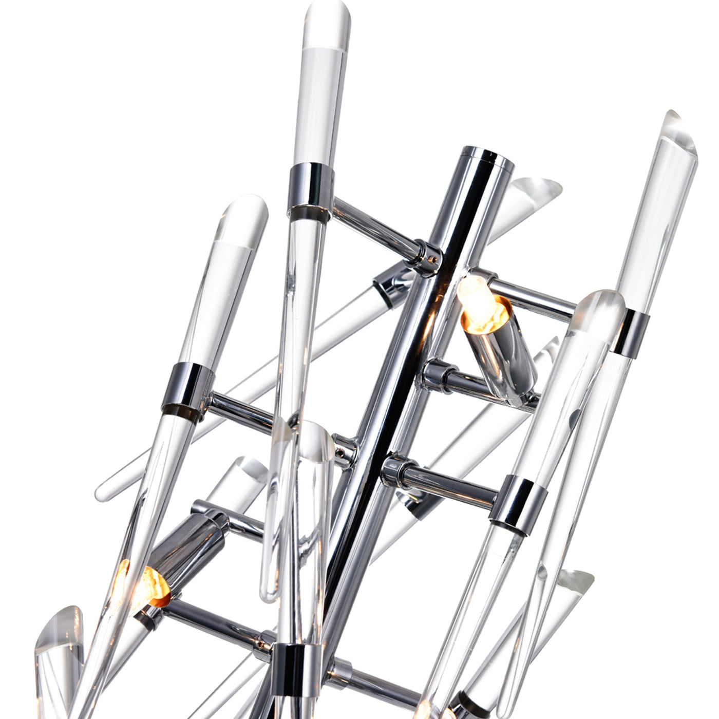 Icicle 3 Light Chrome Table Lamp with Clear Glass Spikes