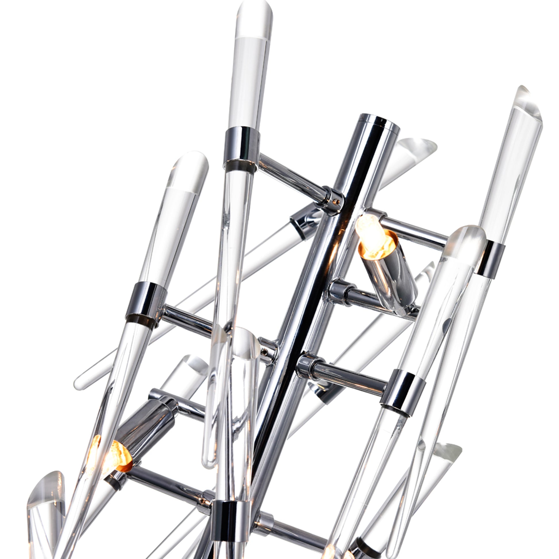 Icicle 3 Light Chrome Table Lamp with Clear Glass Spikes