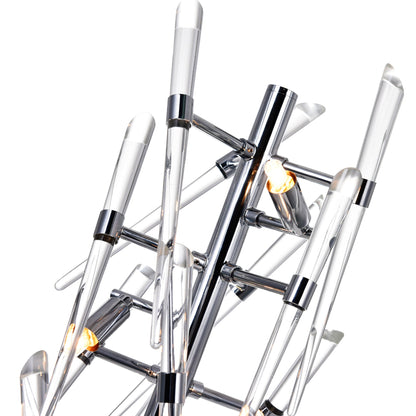 Icicle 3 Light Chrome Table Lamp with Clear Glass Spikes