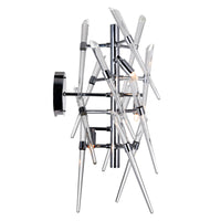 Icicle 3 Light Chrome Wall Light with Clear Glass Spikes