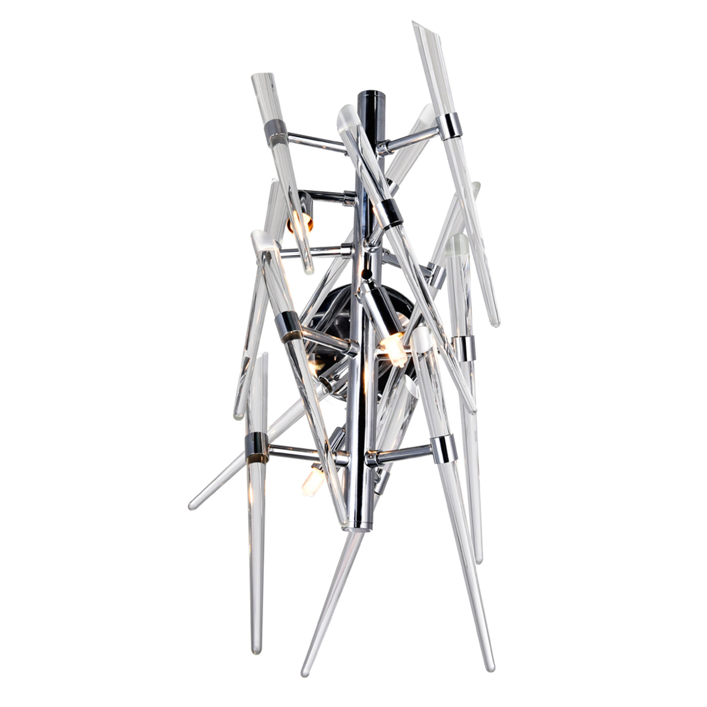 Icicle 3 Light Chrome Wall Light with Clear Glass Spikes