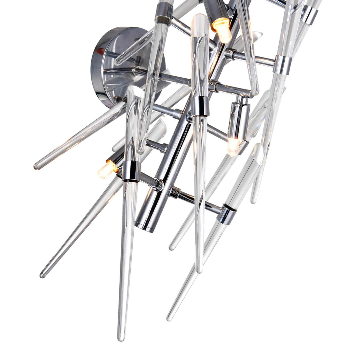 Icicle 3 Light Chrome Wall Light with Clear Glass Spikes