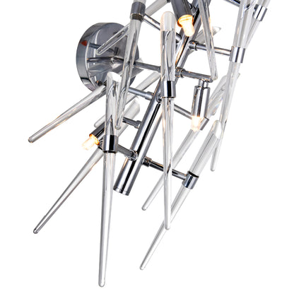 Icicle 3 Light Chrome Wall Light with Clear Glass Spikes