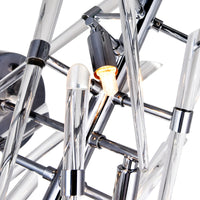 Icicle 3 Light Chrome Wall Light with Clear Glass Spikes