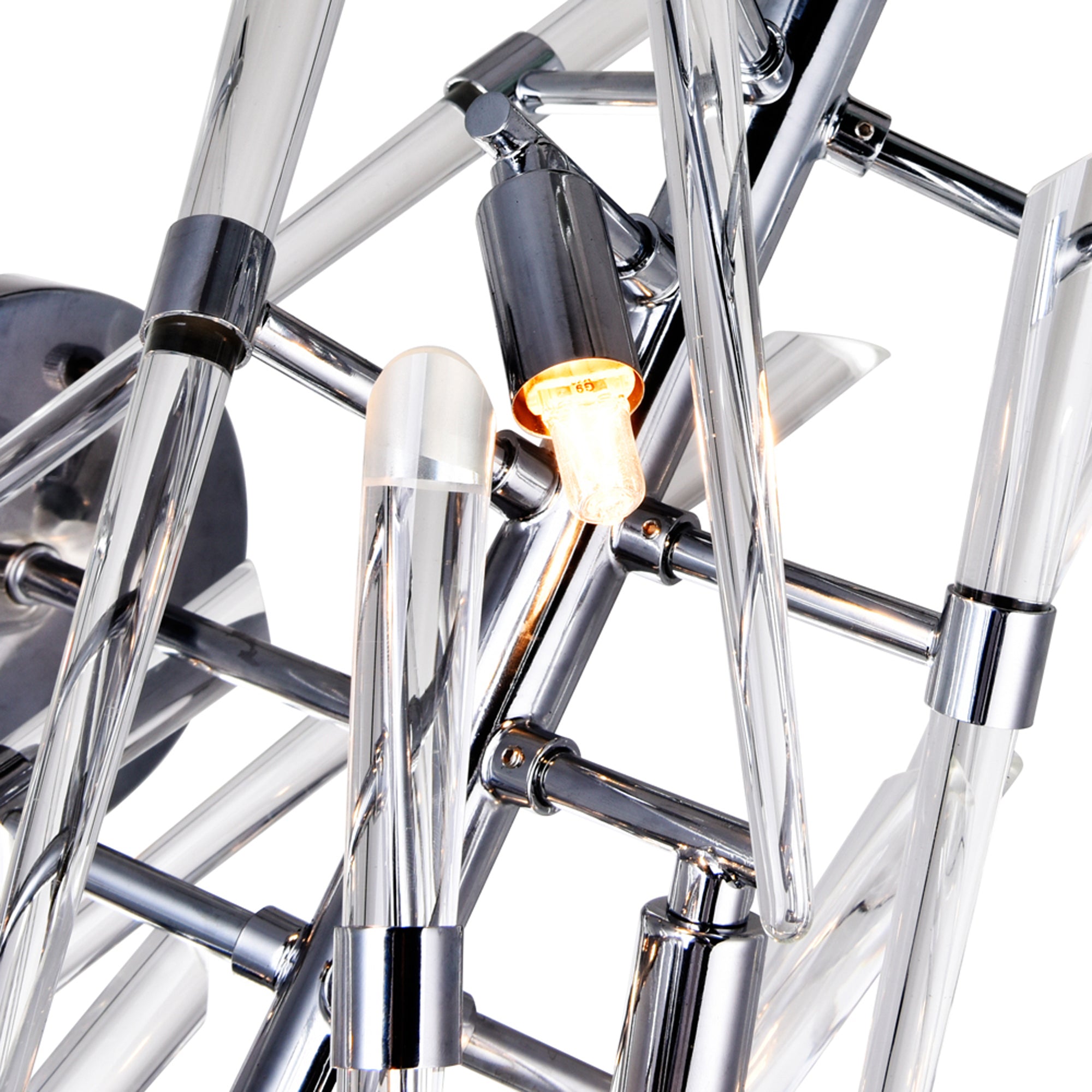 Icicle 3 Light Chrome Wall Light with Clear Glass Spikes