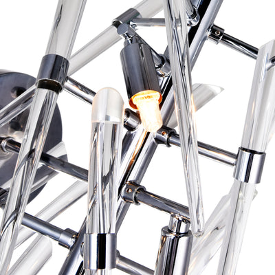 Icicle 3 Light Chrome Wall Light with Clear Glass Spikes