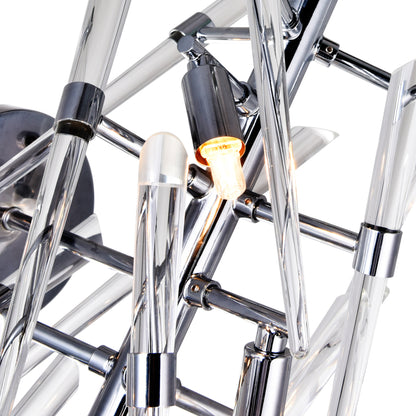 Icicle 3 Light Chrome Wall Light with Clear Glass Spikes