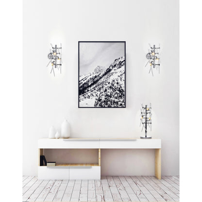 Icicle 3 Light Chrome Wall Light with Clear Glass Spikes