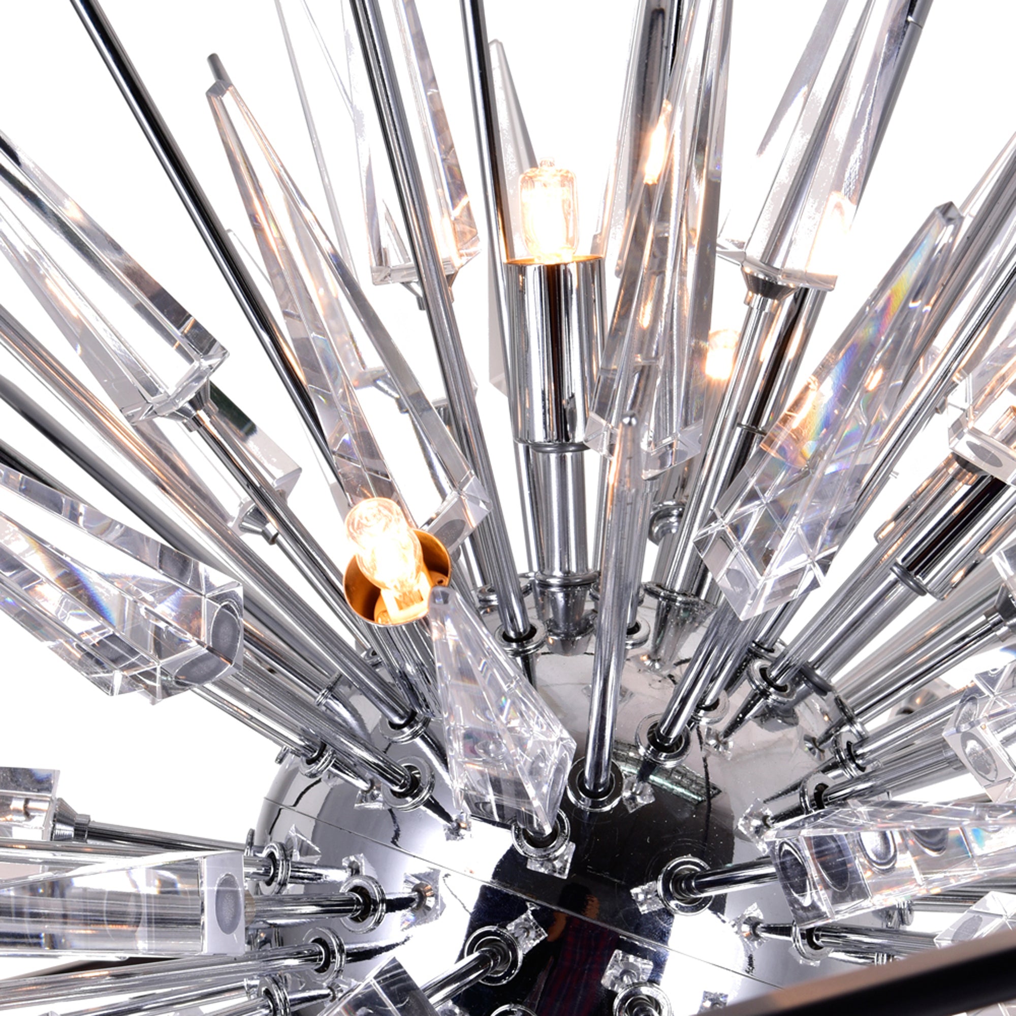Starburst Chandeliers 6 Lights Chrome Black