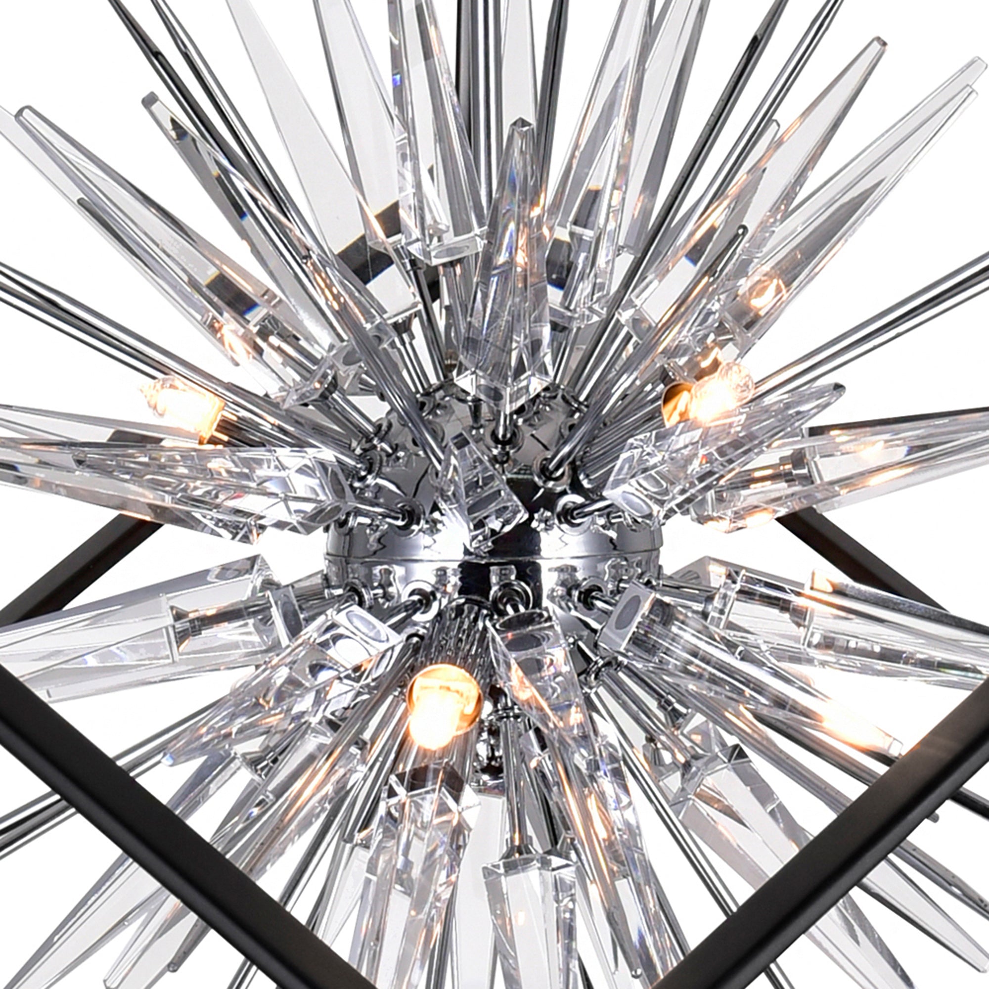 Starburst Chandeliers 6 Lights Chrome Black