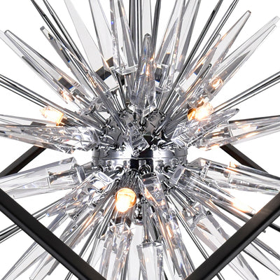 Starburst Chandeliers 6 Lights Chrome Black