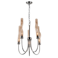 Meduse 5 Light Nickel Chandelier Polished Finish