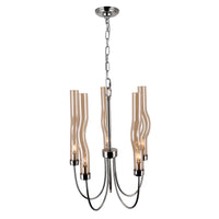 Meduse 5 Light Nickel Chandelier Polished Finish