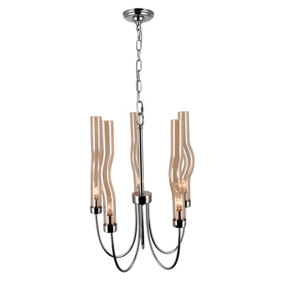 Meduse 5 Light Nickel Chandelier Polished Finish