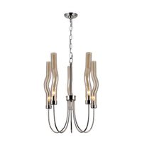 Meduse 5 Light Nickel Chandelier Polished Finish
