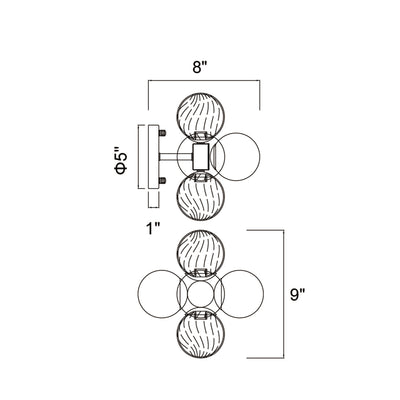 Pallocino Wall Lights Chrome 3 Lights