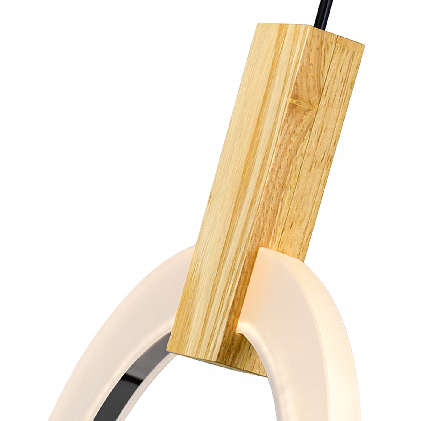 Anello Integrated LED 8in White Pendant Light White Oak
