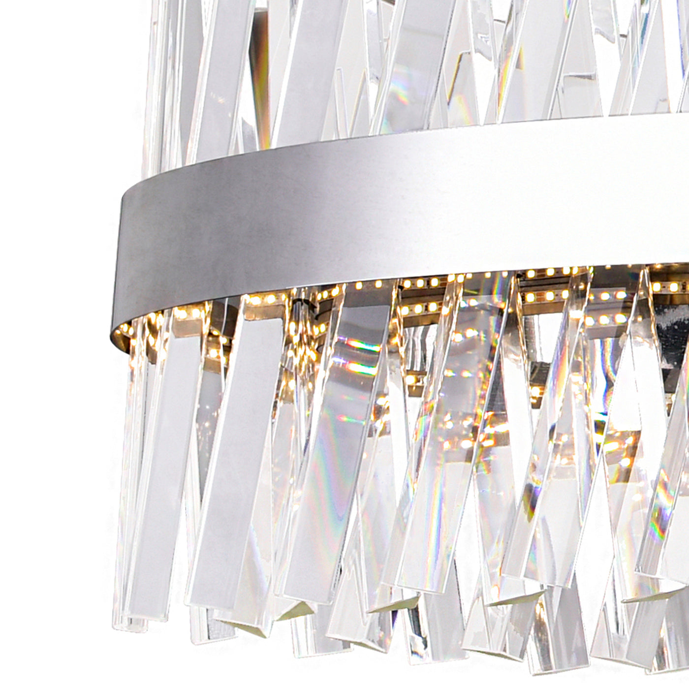Glace Chandeliers 40in Chrome Crystal LED