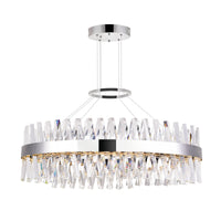 Glace Chandeliers 40in Chrome Crystal LED