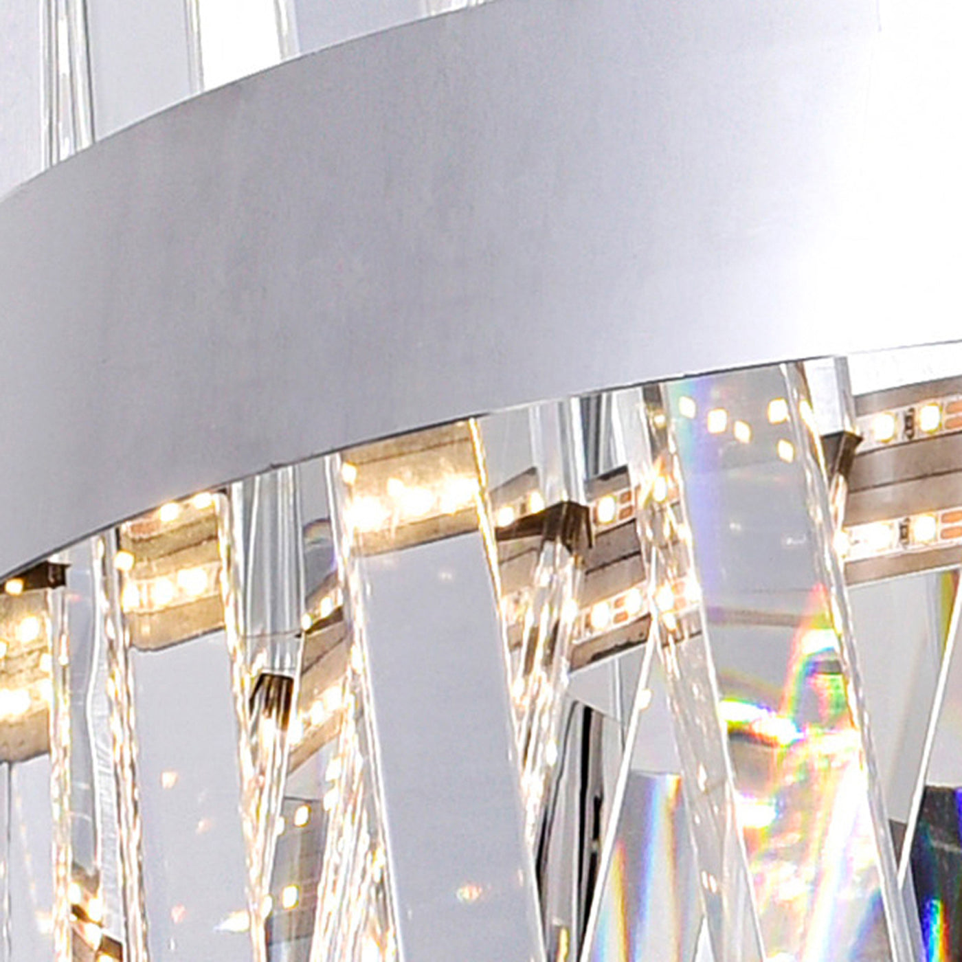 Glace Chandeliers 40in Chrome Crystal LED