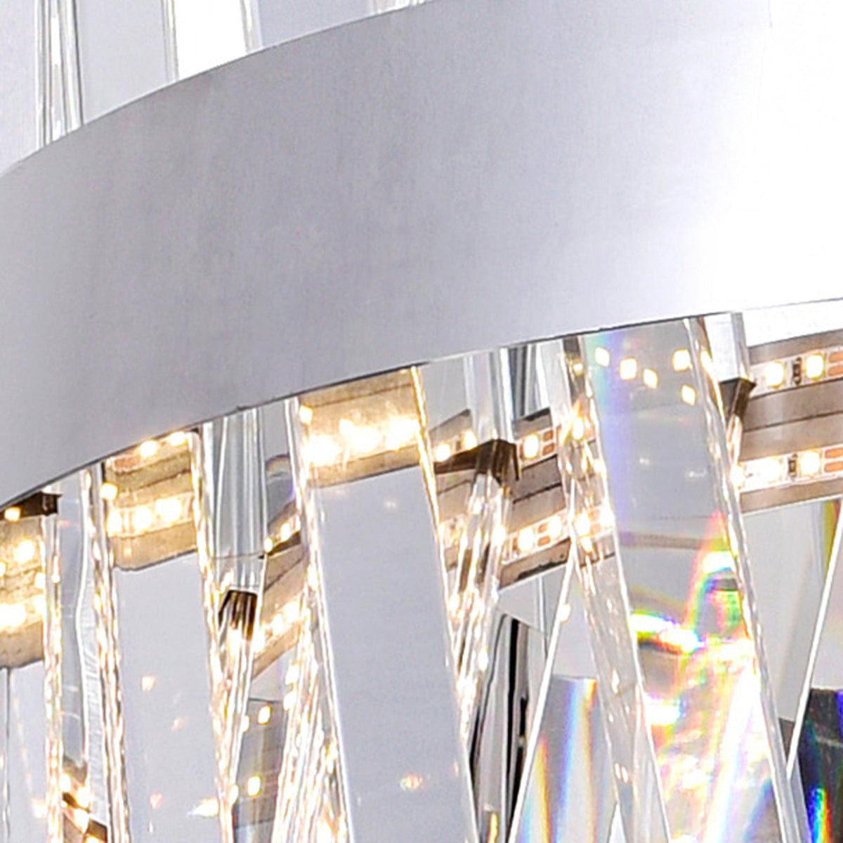 Glace Chandeliers 40in Chrome Crystal LED