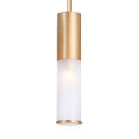 Pipes 1 Light Mini Gold Pendant Sun Gold Finish
