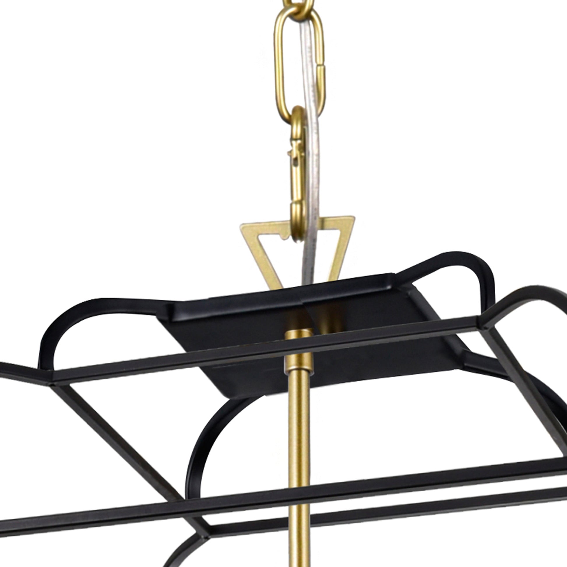 Tudor 6 Light 20in Black Chandelier Satin Gold and Black Finish