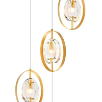 Iris 6 Light Gold Pendant Light Sun Gold Finish