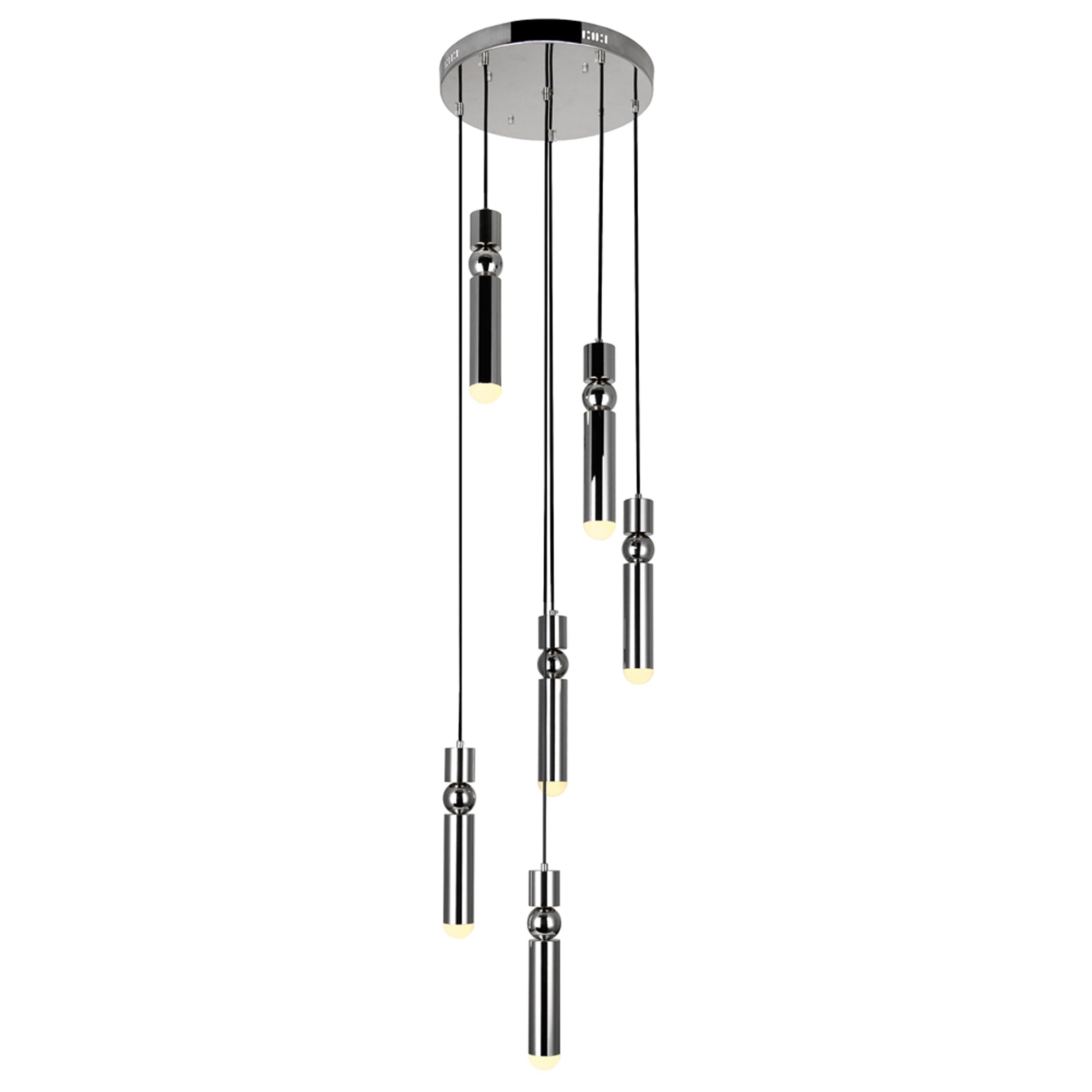 Chime 7 Light Nickel Pendant Integrated LED