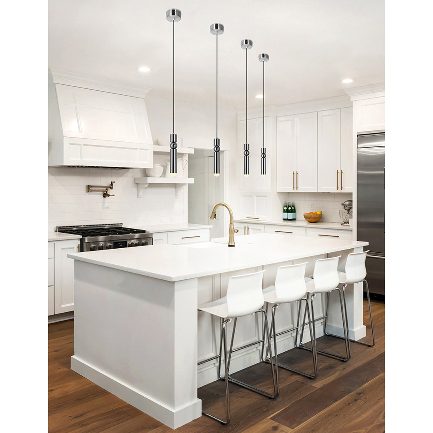Chime 1 Light Nickel Mini Pendant Integrated LED