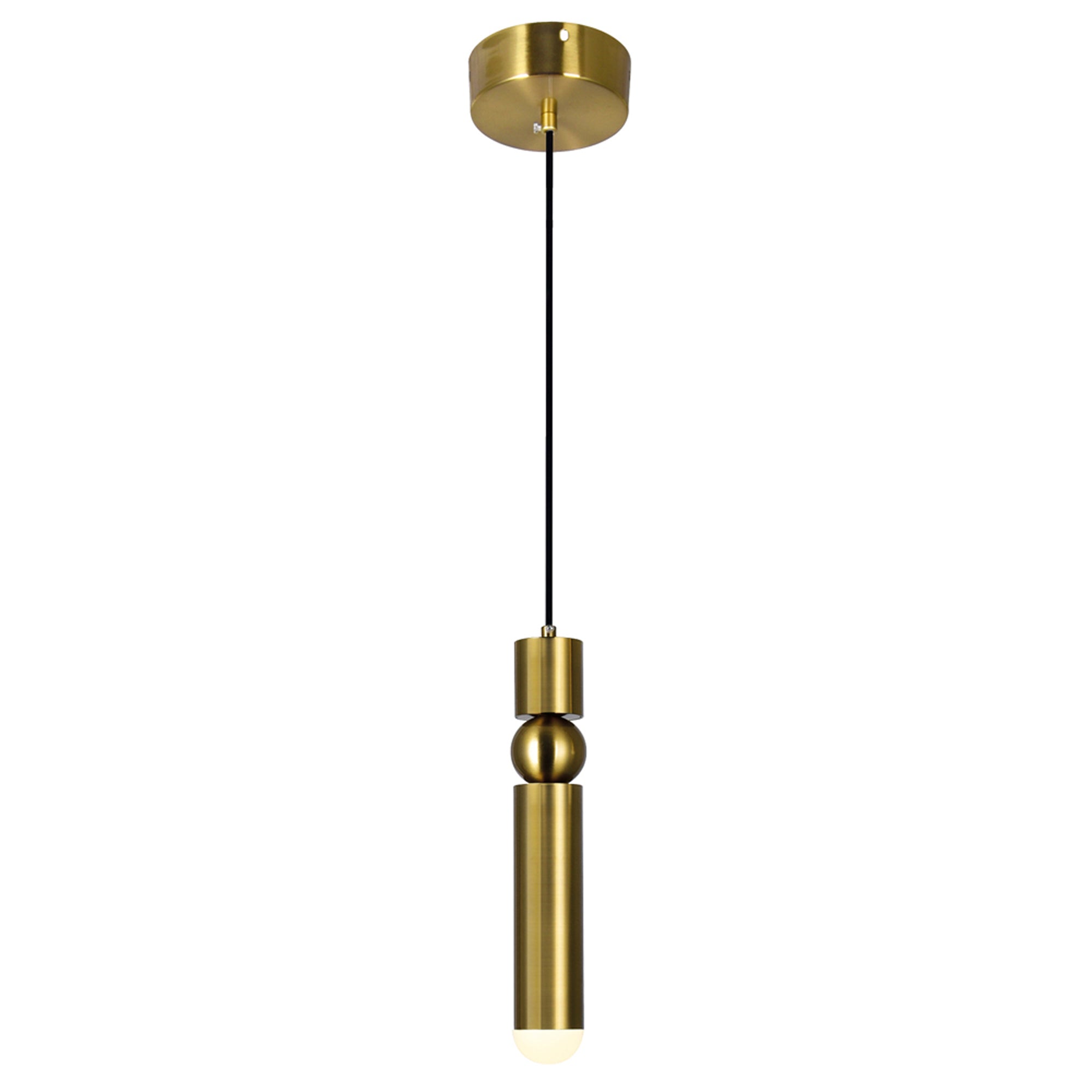 Chime 1 Light Brass Pendant Light Integrated LED