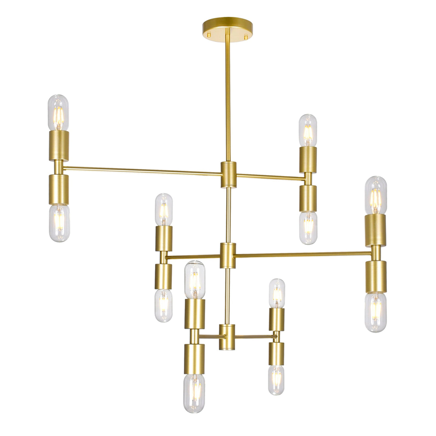 Hand Crank 12 Light Gold Chandelier Medallion Finish