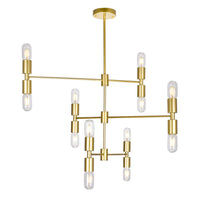Hand Crank 12 Light Gold Chandelier Medallion Finish