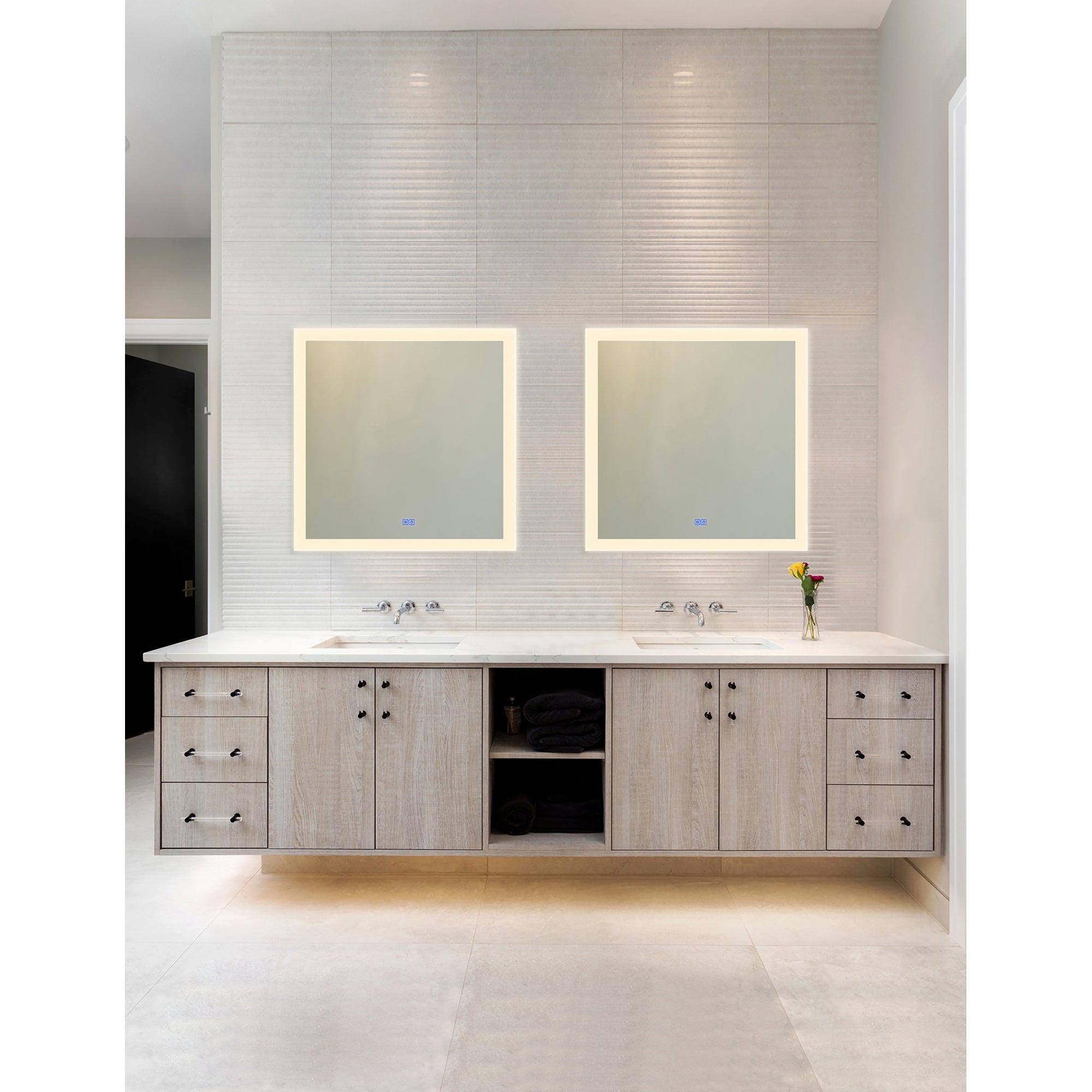 Abigail Mirrors White Integrated LED 36 Inch