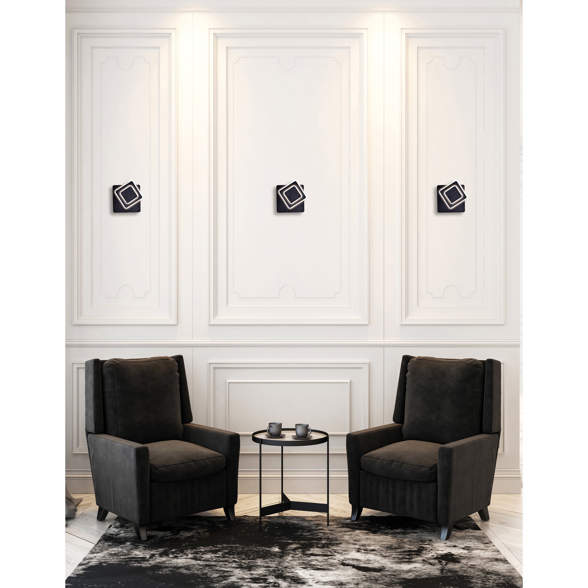 Private I 1 Light Black Wall Sconce Integrated LED