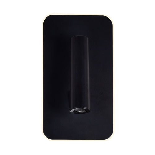 Private adjustable matte black integrated LED wall sconce
