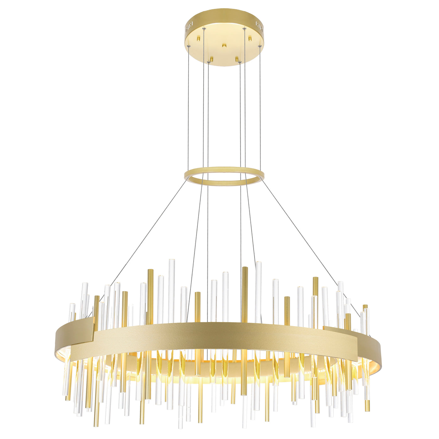 Millipede Chandeliers Satin Gold Integrated LED