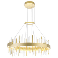 Millipede Chandeliers Satin Gold Integrated LED